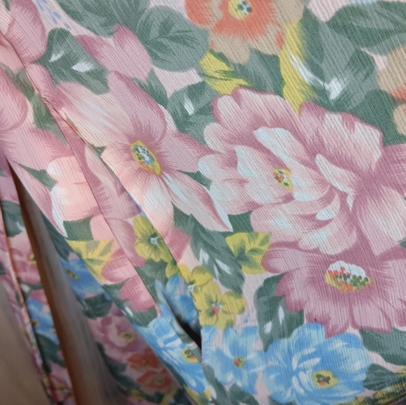 VTG Victoria's Secret Floral Satin Gold Label Kimono/Robe/Peignoir One Size - Picture 5 of 10